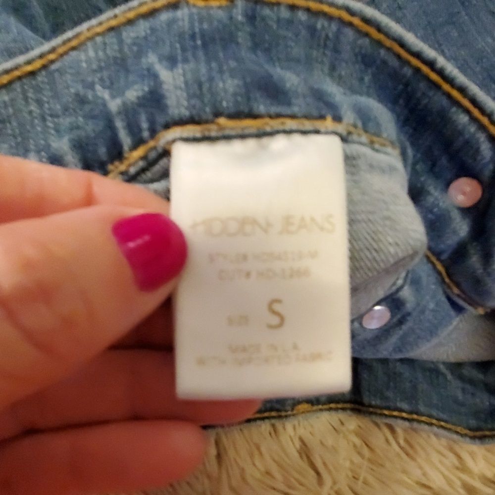 Hidden Jeans Button Down Distressed Hem Skirt - image 6